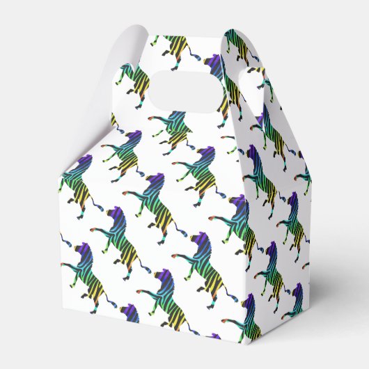 Silhouette Zebra Black en Rainbow Bedankdoosjes (Voorkant Zijde)