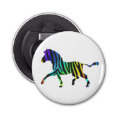 Silhouette Zebra Black en Rainbow Button Flesopener (Voorkant)