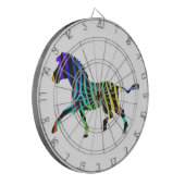 Silhouette Zebra Black en Rainbow Dartbord (Voorkant Links)