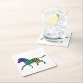 Silhouette Zebra Black en Rainbow Kartonnen Onderzetters (Insitu)