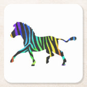 Silhouette Zebra Black en Rainbow Kartonnen Onderzetters (Voorkant)