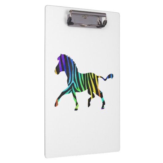 Silhouette Zebra Black en Rainbow Klembord (Rechts)