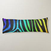 Silhouette Zebra Black en Rainbow Lichaamskussen (Achterkant)