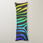 Silhouette Zebra Black en Rainbow Lichaamskussen (Achterkant (Verticaal))