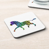 Silhouette Zebra Black en Rainbow Onderzetter (Linkerzijde)