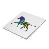 Silhouette Zebra Black en Rainbow Tegeltje (Zijkant)