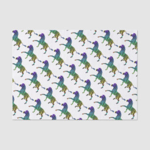 Silhouette Zebra Black en Rainbow Tissuepapier