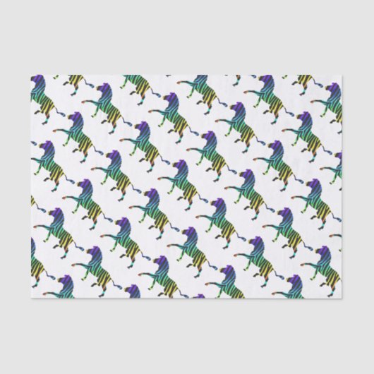 Silhouette Zebra Black en Rainbow Tissuepapier (Voorkant)