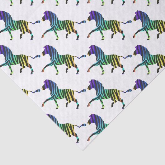 Silhouette Zebra Black en Rainbow Tissuepapier (Detail)