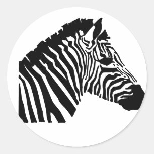 Silhouette Zebra Ronde Sticker