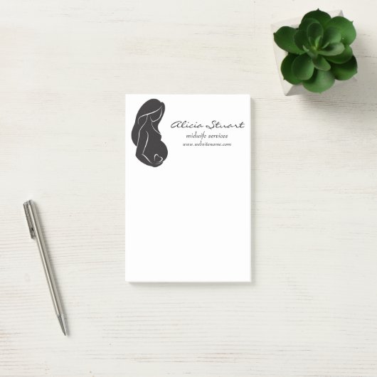 Silhouette Zwangere Vrouw Belly Heart Post-it® Notes (Kantoor)