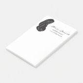 Silhouette Zwangere Vrouw Belly Heart Post-it® Notes (Schuin)