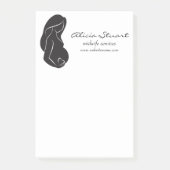 Silhouette Zwangere Vrouw Belly Heart Post-it® Notes (Voorkant)