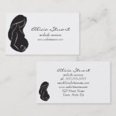 Silhouette Zwangere Vrouw Belly Heart Visitekaartje (Voorkant / Achterkant)