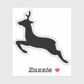 Silhouette (zwart en wit) deer Leaping Sticker (Vel)