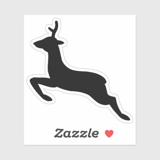 Silhouette (zwart en wit) deer Leaping Sticker (Vel)