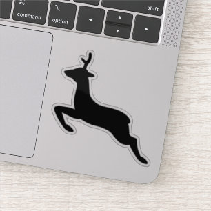 Silhouette (zwart en wit) deer Leaping Sticker