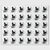 Silhouette, zwart paard cadeaupapier (Vlak)