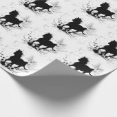 Silhouette, zwart paard cadeaupapier (Hoek)