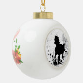 Silhouette, zwart paard keramische bal ornament (Links)