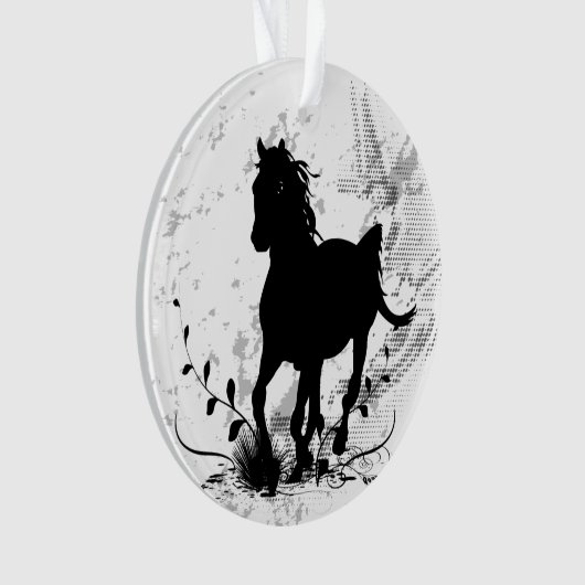 Silhouette, zwart paard ornament (voorkant)