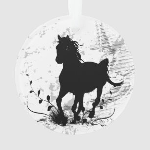 Silhouette, zwart paard ornament