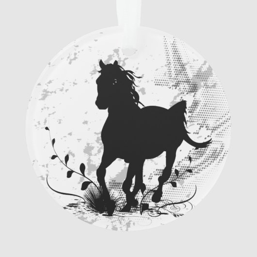 Silhouette, zwart paard ornament (achterkant)
