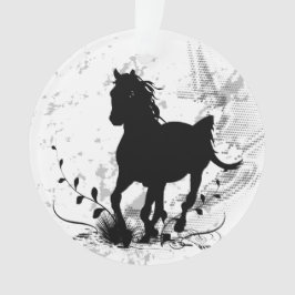 Silhouette, zwart paard ornament
