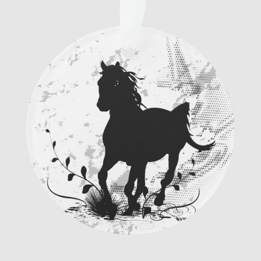 Silhouette, zwart paard ornament (voorkant)