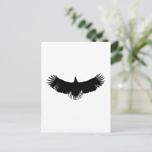 Silhouette (zwart-wit) Eagle Briefkaart (Staand voorkant)