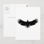 Silhouette (zwart-wit) Eagle Briefkaart (Voorkant / Achterkant)