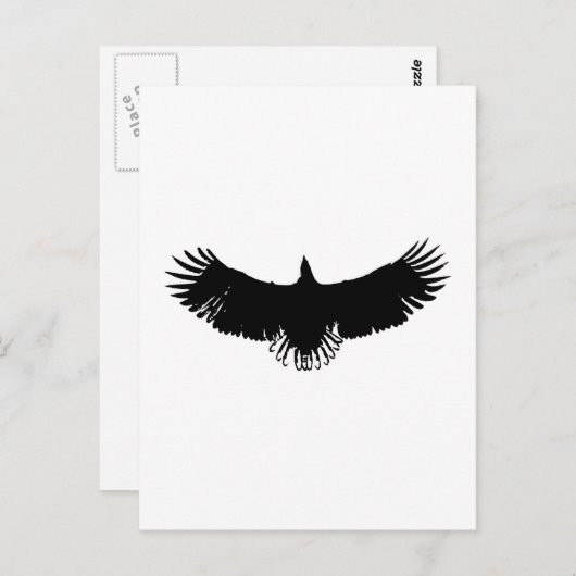 Silhouette (zwart-wit) Eagle Briefkaart (Voorkant / Achterkant)