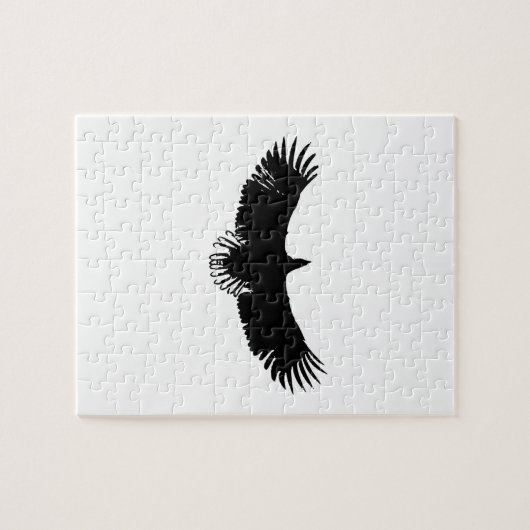 Silhouette (zwart-wit) Eagle Legpuzzel (Horizontaal)