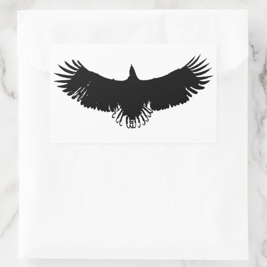 Silhouette (zwart-wit) Eagle Rechthoekige Sticker (Tas)