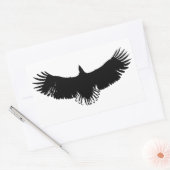 Silhouette (zwart-wit) Eagle Rechthoekige Sticker (Envelop)