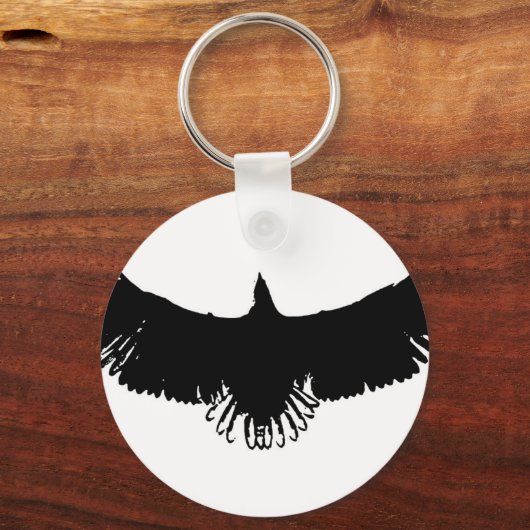 Silhouette (zwart-wit) Eagle Sleutelhanger (Voorkant)