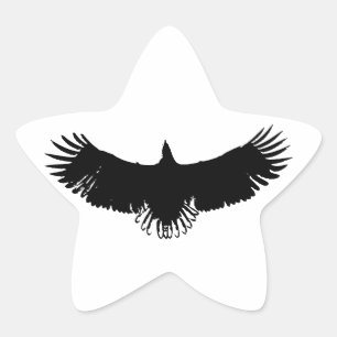 Silhouette (zwart-wit) Eagle Ster Sticker