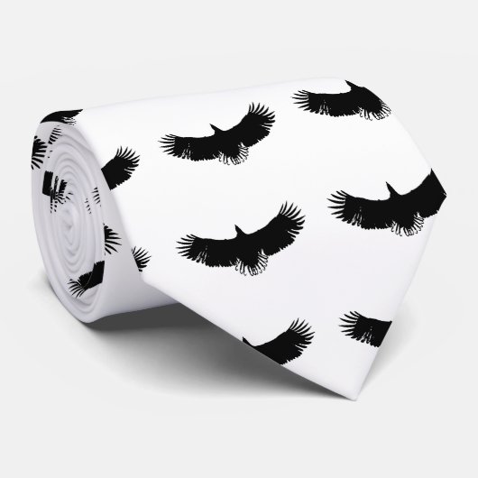 Silhouette (zwart-wit) Eagle Stropdas (Opgerold)