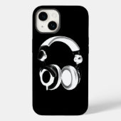 Silhouette (zwart-wit) hoofdtelefoon Case-Mate iPhone case (Achterkant)