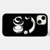Silhouette (zwart-wit) hoofdtelefoon Case-Mate iPhone case (Achterkant (horizontaal))