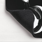 Silhouette (zwart-wit) hoofdtelefoon muismat (Hoek)