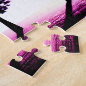 Silhouetted Black Trees met levendige kleuren Legpuzzel (Zijkant)