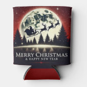 Silhouetted Santa and Reindeer Flying Blikjeskoeler (Voorkant)