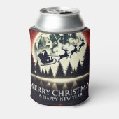 Silhouetted Santa and Reindeer Flying Blikjeskoeler (Blikje Achterkant)