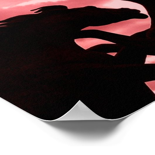 Silhouetted Stallion Design Poster Print (Hoek)