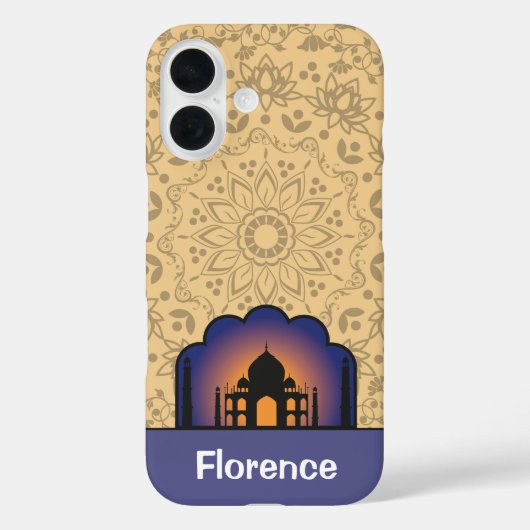 Silhouetted Taj Mahal Personalized Name Case-Mate Case-Mate iPhone Case (Achterkant)