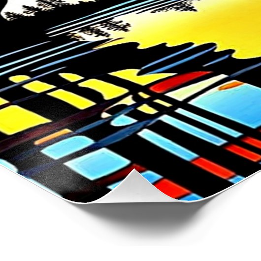 Silhouetted trees at Sunset 2 Perfect Poster (Hoek)