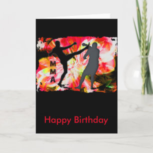 Silhouetten MMA in Rode Explosie Kaart