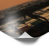 Silhouetten op het strand foto afdruk (Hoek)