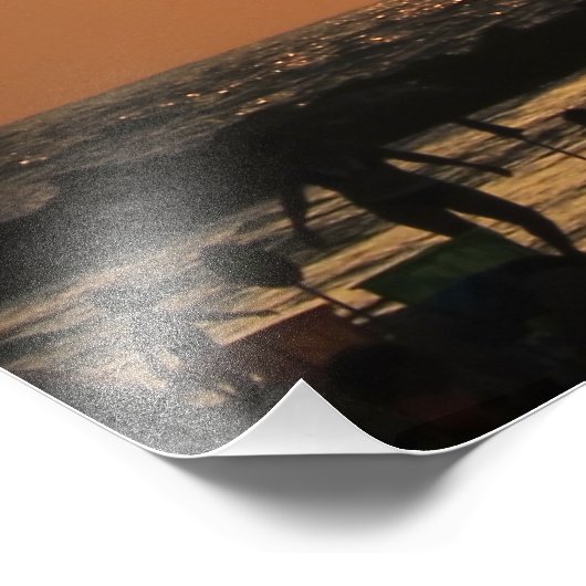 Silhouetten op het strand foto afdruk (Hoek)